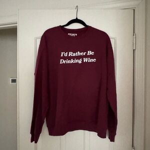 PRIVATE PARTY Wine Red Crewneck Sweater